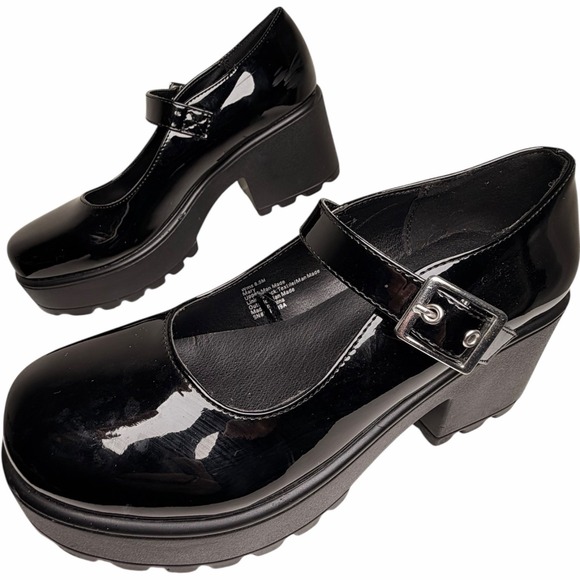 Seychelles Shoes - Seychelles Lug Sole Patent Platform Mary Janes Black Women's 8.5 Whimsigoth Prep